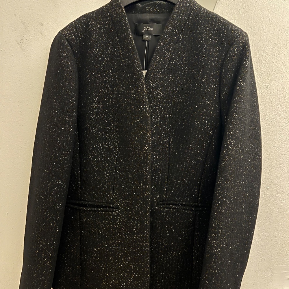J. Crew Going Out Blazer In Black Lurex NWT - Picture 3 of 11